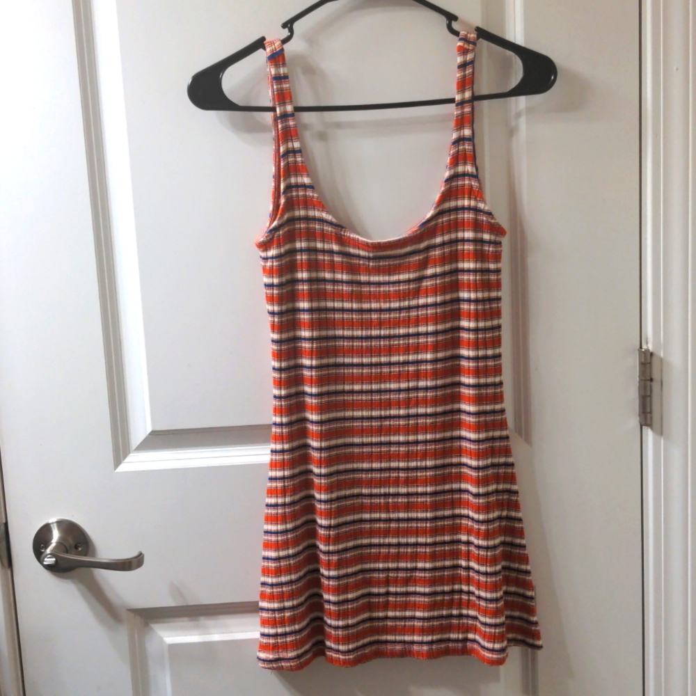Volcolm Striped Tank Dress Red White and Blue Ribbed Pac Sun Cali Summer